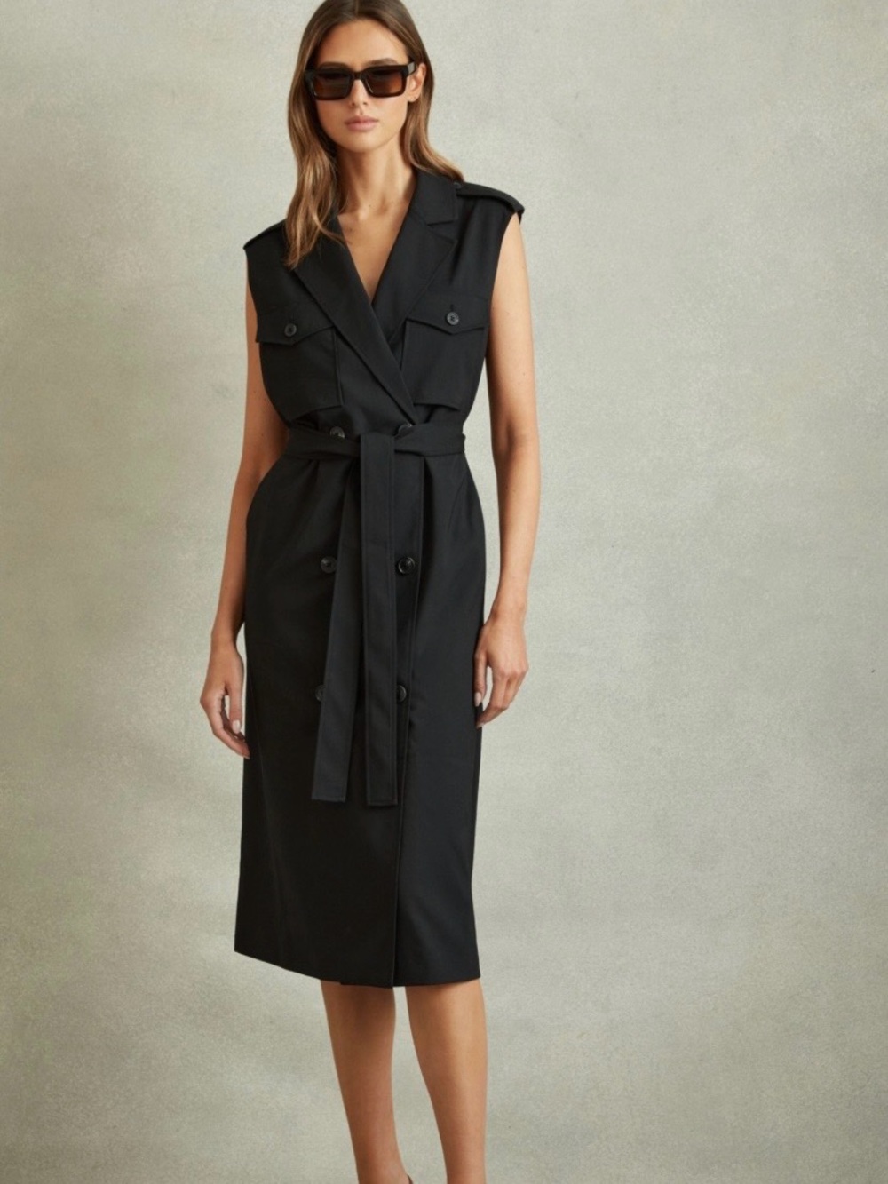Reiss Kimora Wool-Blend Midi Dress Sz 10 NWT